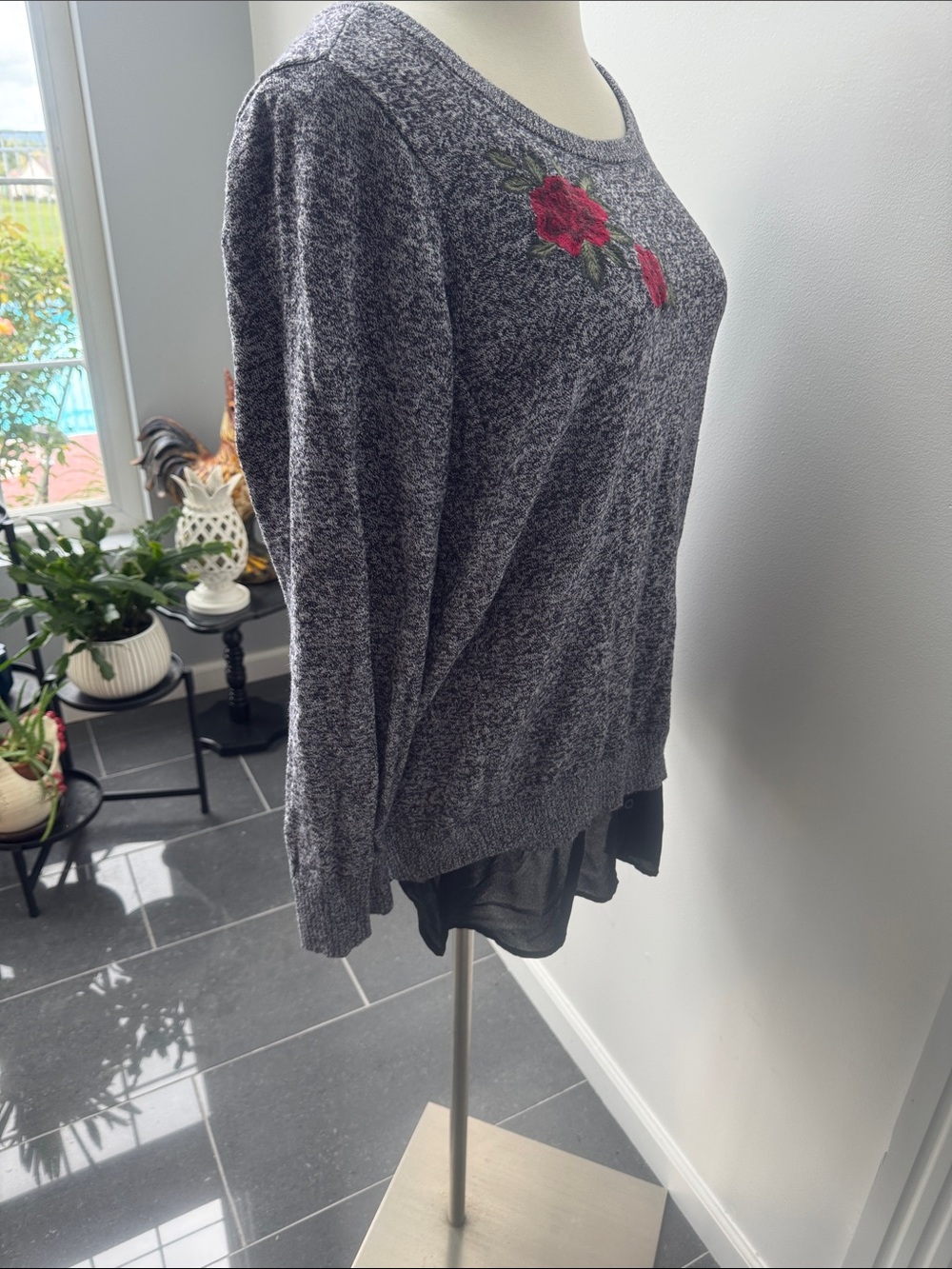 Torrid Gray Layered Hem Women's Sweater